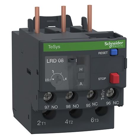 Relé de sobrecarga térmica 2,5...4A clase 10A LRD08 de Schneider