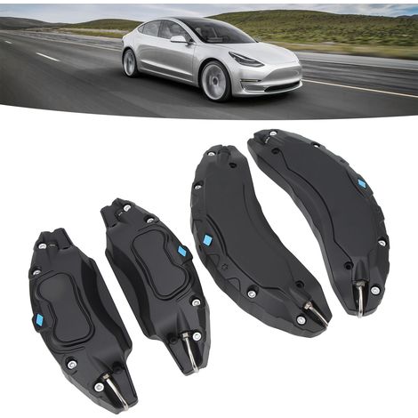 Bremssattel-Abdeckungen aus Aluminium für 18/19-Zoll-Räder des Tesla Model 3 (2017–2023) (Aufkleber nicht enthalten), Schwarz (1/5)