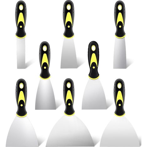 Lot De 8 Couteau a Enduire, Spatule,Bricolage Pour Réparation De Cloison Sèche, Application De Mastic, Retrait De Papier Peint (1/5)