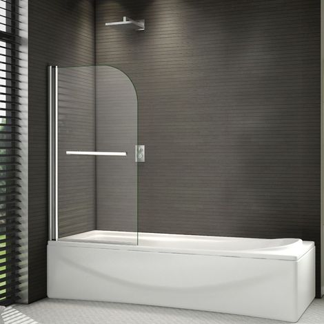 AICA 800x1500mm 180 angle 6mm NANO Glass Door Panel Pivot Bath Shower Screen with handle (1/4)
