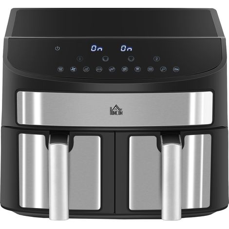 HOMCOM Friggitrice ad Aria Calda con Timer e Temperatura Regolabile Nero