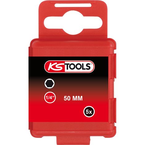 KS TOOLS 1/4" Bit Innensechskant, 50mm, 4mm, 5er Pack ( 911.2813 )