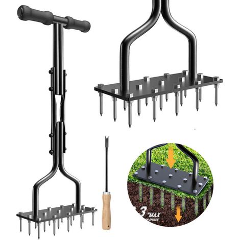 Outil d'aération de pointes d'aérateur de pelouse de 91cm, outils d'aération manuels, aérateurs de cour pour jardin de sol et pelouses