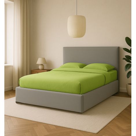 letto matrimoniale contenitore "zoom" in ecopelle grigio 160x190 cm (1/4)