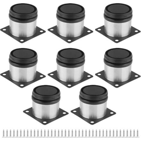 verstellbare Möbelfüße, 5 cm, runde Edelstahlfüße, Küchenmöbelfüße, Möbelfüße für Schränke, Regale, Tische, Edelstahl, mit Schrauben
