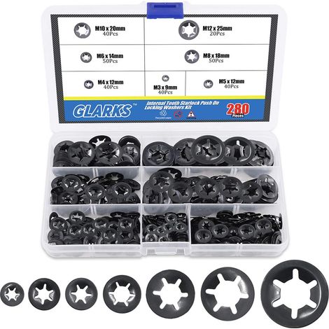 Assortiment de 280 rondelles de verrouillage à denture interne (1/5)