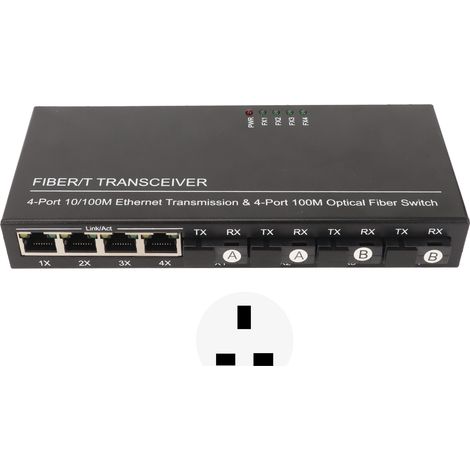 Commutateur optique SFP 8 ports 10/100M auto-adaptatif, indicateur LED, Ethernet plug-and-play pour réseau, 100-240V prise UK (1/5)