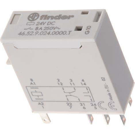 Relais de puissance Finder 46 Series, 2 RT, bobine 24V c.c. Enfichable 1.2W ( Prix pour 1 )