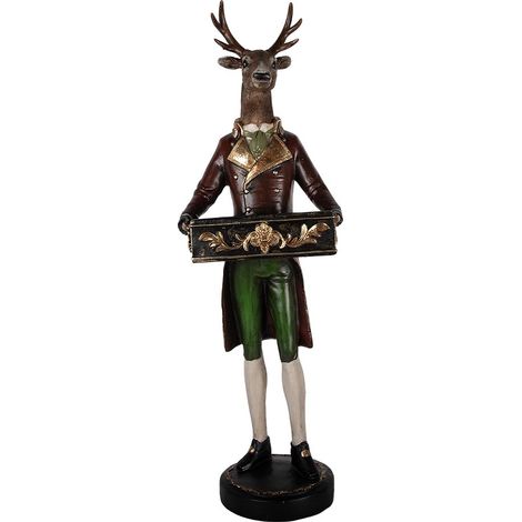 Statue de cerf décorative en plastique marron pour intérieur et extérieur 32 x 31 x 96 cm - PANGIVO (1/4)