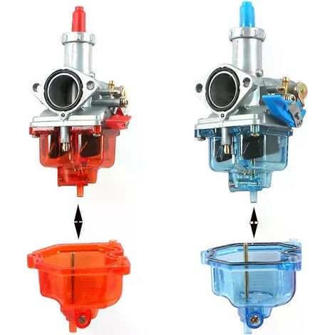Cuve à flotteur transparente à fond transparent pour carburateur de moto, compatible avec les modèles TMX125, 150, 200, PZ27 et CG125 (chambre de remplissage de 26 à 32 mm).