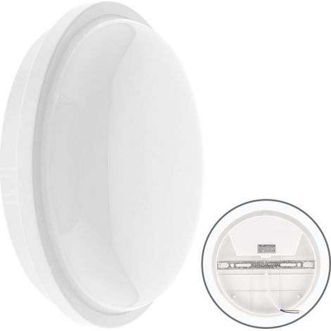 Aplique SURF ECOVISION redondo IP65 1x20W LED 1440lm 6400K 120°Al.7,3xD.21,8cm Blanco