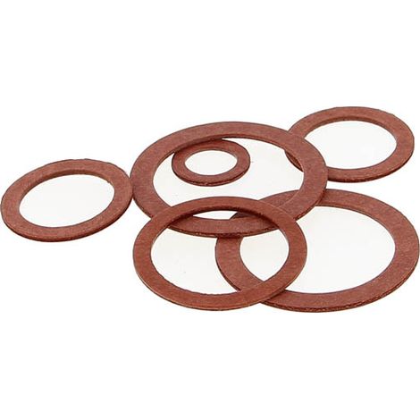 Anquier – Assortiment 100 joints A-C-S fibre vulcanisé 1/4-3/8-1/2-5/8-3/4-7/8-1"-1"1/4-1"1/2 – Résistance à la compression et à la corrosion – Pour eau froide sanitaire