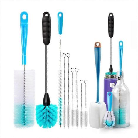 Reinigungsset für Flaschen und Schläuche, Bürste mit langem Griff, 4-teiliges Set, ideal für Wasserflaschen, Thermoskannen und Karaffen (1/5)