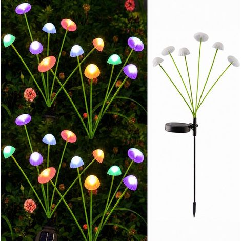 Lampe Solaire de Jardin - Hauteur Environ 68cm Par Pièce - 4 Pièces - Lampes Solaires Méduses - 6 Bras Flexibles - Ip65 Étanche - Cycle 7 Couleurs/con (1/5)