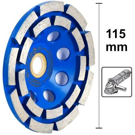 Disque Diamant, Diamant à Meuler Béton 180 x 22,2 mm Double Rangée, Meule Diamantée Universelle pour Poncer Béton, Pierre, Granit Chape, Maçonnerie, Usage Universel(Bleu) (1/3)