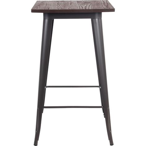 Tavolino alto quadrato 60x60 cm con piano in legno Woody (1/6)