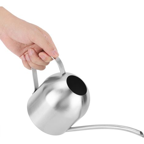 Regadera de acero inoxidable de 500 ml para uso interior y exterior, con boquilla larga para plantas y flores de jardín. (1/5)