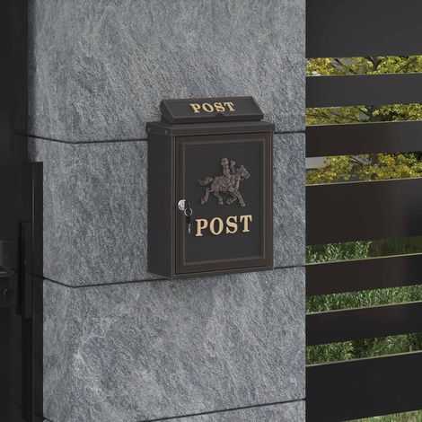 Wall Mounted Mailbox Bronze 29 x 13 x 41 cm Cast Aluminum vidaXL (1/5)