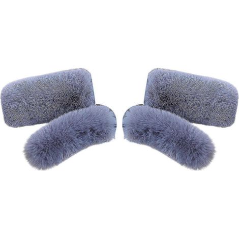 Ensemble de couvre-guidons élastiques et coupe-vent, en fausse fourrure de lapin épaisse, résistants aux déchirures, antidérapants pour un confort de conduite optimal, 2 pièces avec couvre-freins (1/5)