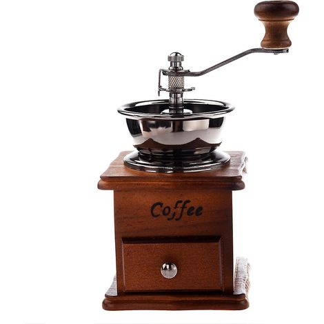 Moulin à café manuel en bois/métal, moulin à épices manuel (couleur bois) (1/5)