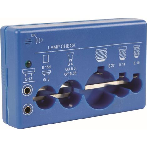 Testeur d'ampoules, testeur de lampe, testeur de tension et puissance avec indicateur LED et bip sonore, pour culots G13, Ba15d, G5, G4, GU5.3, GY6.35, E27, E14, E10 (1/5)