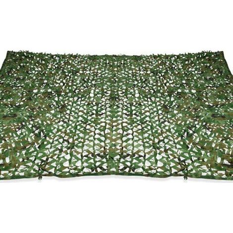 Voile d'ombrage rectangulaire design ombrière camouflage 3x5 M treillis vert (1/5)