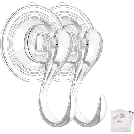 Ganci a ventosa, piccole ventose trasparenti per doccia con salviette, ventose a vuoto ultra resistenti con ganci, ventose per il bagno rimovibili e riutilizzabili per piastrelle, (1/4)