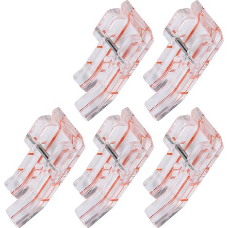 5 Pièces Pieds Presseurs à Points Droits Transparents pour Machine à Coudre Familiale (1/5)