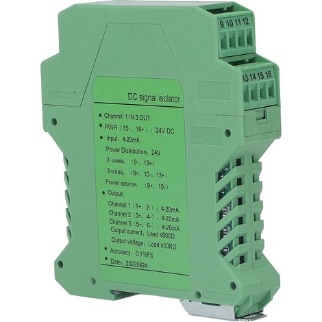 Stromsignal-Isolator-Transmitter 1 Eingang 3 Ausgänge DC-Signalaufbereiter Strom-Spannungs-Transmitter für SPS-Erkennung DC24V 4-20mA (1/5)