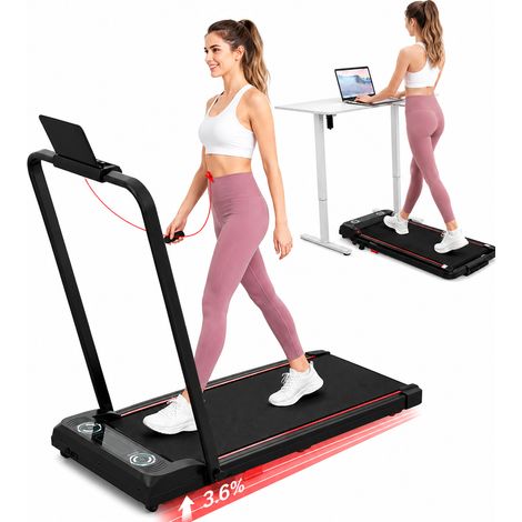 Tapis de course pliable 2 en 1 CITYSPORTS ZX4 - Moteur 1400W jusqu'à 10 km/h, Tapis de marche sous bureau avec Écran LCD & Télécommande (1/5)