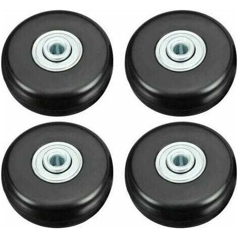 Bagages Roues de Rechange pour Trolley Chariot Valise, 4 Pièces 50mm, Caoutchouc Métal Kit Roulements Pivotants Réparation Noir (1/5)