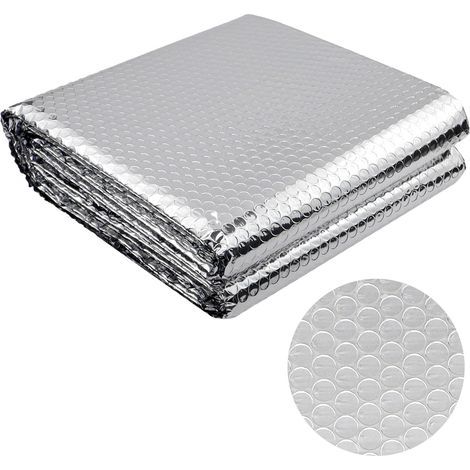Isolant Thermique, Film à Bulles Épais en Aluminium, 60cm x 5m Feuille Réfléchissante Double Face en Aluminisé, Feuille D'aluminium Isolation pour Toits Fenêtres Radiateurs