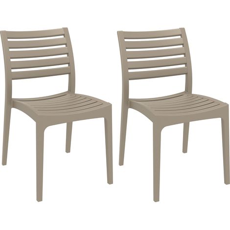 Set de 2 Sillas de jardín Ares Barro