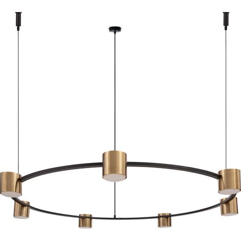 Lampadario KODO nero/oro 7 luci anello Ø112 GX53 12W (1/2)