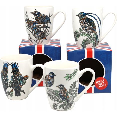 Taza de porcelana con motivo de pájaro, MEZCLA de diseños (1/5)