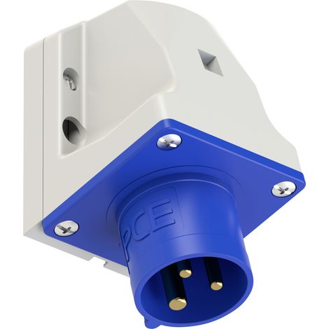 CEE-Cara Wandstecker 16A 3polig IP44 – Gehäusematerial PA6 – Schraubklemmen – 230V 50/60Hz – 1 Stück – PCE (1/2)