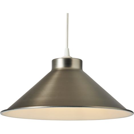 Litecraft Simo Light Shade Fisherman Style Easy Fit Metal Lampshade - Pewter (1/5)