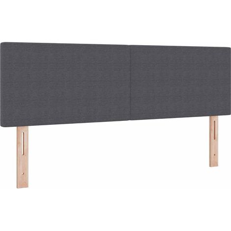 Tête de lit Gris foncé 160 cm Tissu en velours côtelé (1/5)
