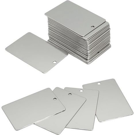 Étiquettes de Jardin Lot de 50 Panneaux en Métal Argenté 80×45 mm - Étiquettes de Plantes et Identification pour Potager Balcon et Extérieur (1/5)