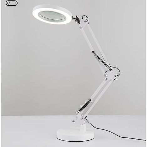 Loupe grossissante 30x avec lumière, 3 modes de couleur, 10 niveaux de luminosité réglables, lampe de bureau avec loupe.