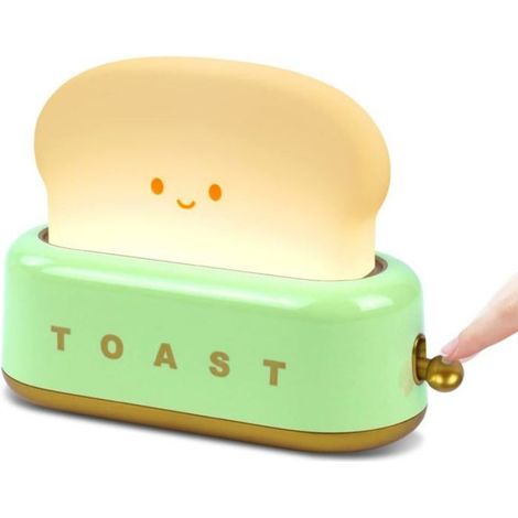 Veilleuse rechargeable enfant - - Lampe de chevet - Luminosité réglable - Minuterie 15 min - Vert (1/5)