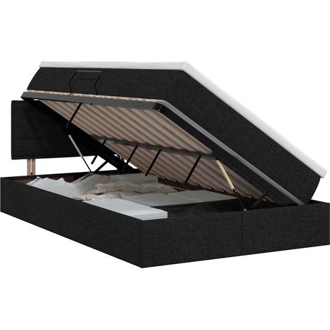 Maison Exclusive - Letto con contenitore e materasso Nero 120 x 200 cm Velluto (1/5)