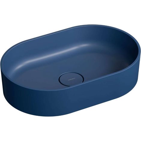 OMNIRES Ovo M+ - Lavabo da appoggio 55x36 cm, senza troppopieno, blu OVOUNMB (1/5)