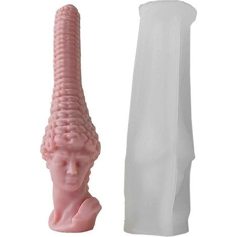 Moule en silicone pour sculpture de tête masculine, bougie d'aromathérapie, plâtre, résine époxy à faire soi-même (1/4)