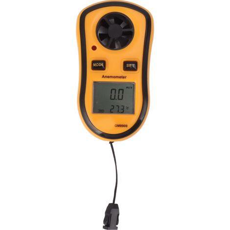 Anémomètre numérique portable, indicateur de vent de poche, mini-anémomètre portable avec écran LCD numérique, mesureur de vitesse du vent, de température et de puissance. (1/5)
