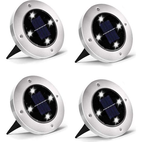 Lampes Solaires Extérieures - Projecteurs Solaires à Disque pour Jardin Terrasse Allée Escalier - 12 Pièces (1/5)
