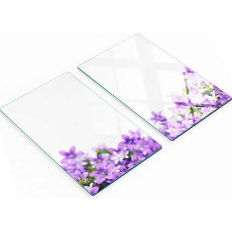 Tableaux décoratifs multifonctionnels en verre, motif cloches violettes, 2 x 30 x 52 cm (1/5)