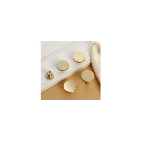 20 boutons de tiroir, boutons de meubles dorés, boutons de placard ronds, boutons de tiroir en laiton doréPoignée de meuble de 25 mm (1/5)