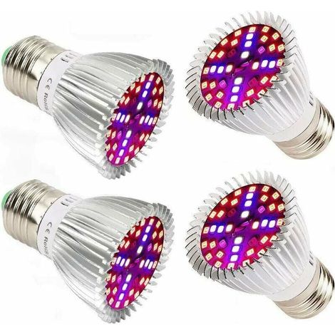 8 W LED-Wachstumslampe, Vollspektrum, für Zimmerpflanzen, Gemüse und Blüte (4er-Pack) (1/4)
