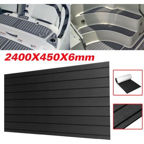 Black EVA Foam Floor Teak Decking Sheet Light Marine Boat 2400 x 450 x 6mm (1/5)